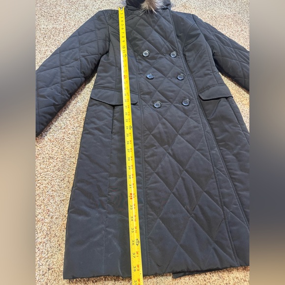 European long puffer coat with fox fur collar , M - Picture 11 of 16